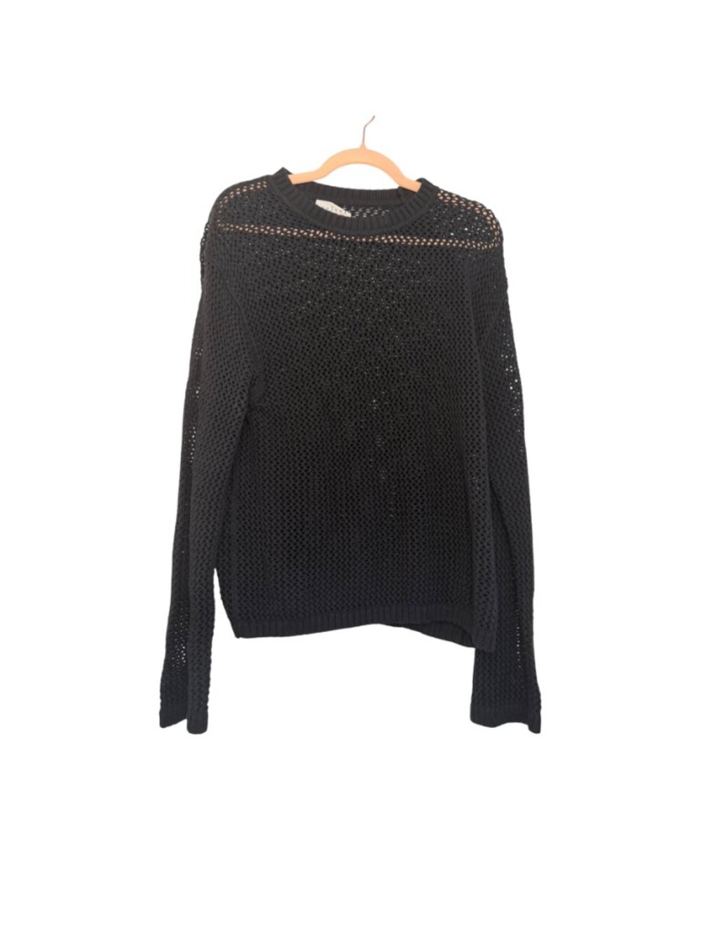 NWT Velvet by Graham & Spencer Kanan Sweater Black Cotton Cashmere- M-MSRP $198 - Picture 4 of 13